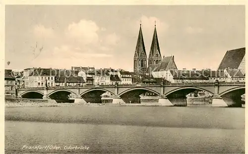 AK / Ansichtskarte 73821370 Frankfurt_Oder Oderbruecke Blick zur Stadt Frankfurt Oder