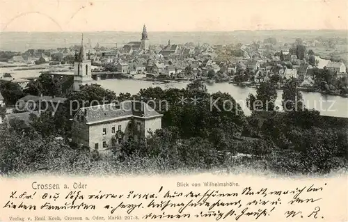 AK / Ansichtskarte 73821492 Crossen__Oder_Krosno_Odrzanskie_PL Blick von der Wilhelmshoehe 