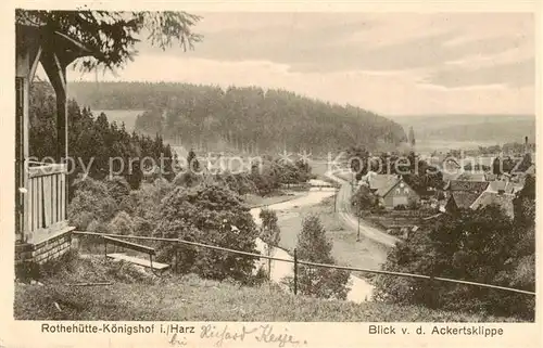 AK / Ansichtskarte 73821630 Rothehuette_Elbingerode_Harz Blick von der Ackertsklippe 