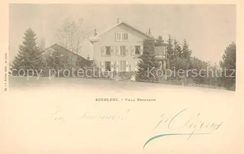 AK / Ansichtskarte Ecublens_FR Villa Recordon Ecublens_FR