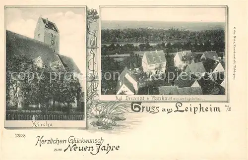 AK / Ansichtskarte 73821870 Leipheim Kirche Kgl Decanat und Pfarrhaus Leipheim