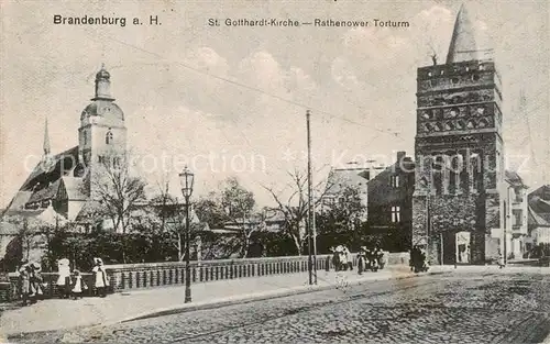 AK / Ansichtskarte 73822101 Brandenburg__Havel St Gotthard Kirche Rathenower Torturm 