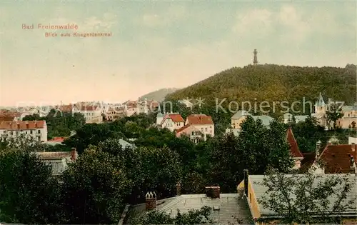 AK / Ansichtskarte 73822179 Bad_Freienwalde Panorama mit Kriegerdenkmal Bad_Freienwalde