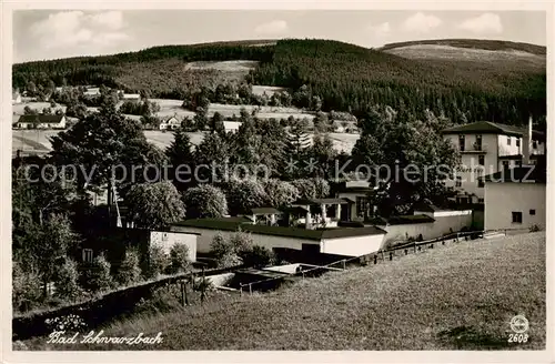 AK / Ansichtskarte 73822186 Bad_Schwarzbach_Flinsberg_Swieradow_Zdroj_Bad_PL Panorama mit Kurhaus und Heufuder 