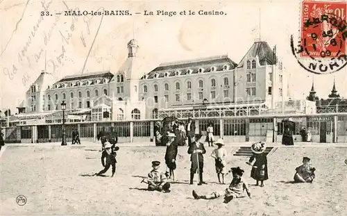 AK / Ansichtskarte Malo les Bains La Plage et le Casino Malo les Bains