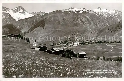 AK / Ansichtskarte Surrhein und Sedron mit Caschle und Piz Ner Surrhein