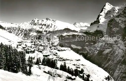 AK / Ansichtskarte Muerren_BE Lauberhorn Wetterhorn Eiger Muerren_BE