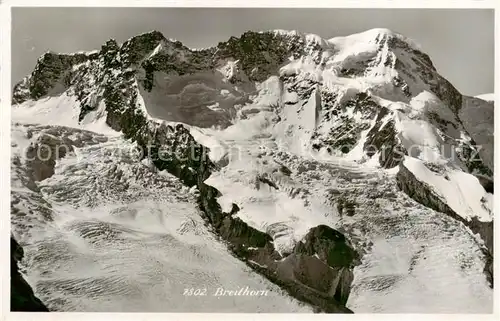 AK / Ansichtskarte Breithorn_4164m_Zermatt_VS Gornergrat Kulm Hotel 