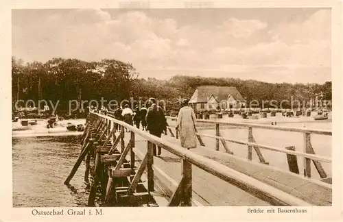 AK / Ansichtskarte 73823686 Graal-Mueritz_Ostseebad Bruecke mit Bauernhaus Graal-Mueritz_Ostseebad