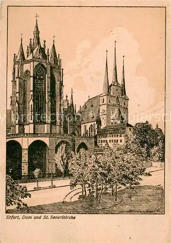 AK / Ansichtskarte 73823954 Erfurt Dom und St Severikirche Erfurt