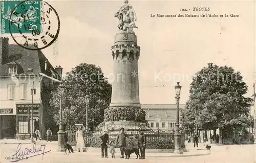 AK / Ansichtskarte Troyes_10 Le Monument des Enfants de lAube et la Gare 