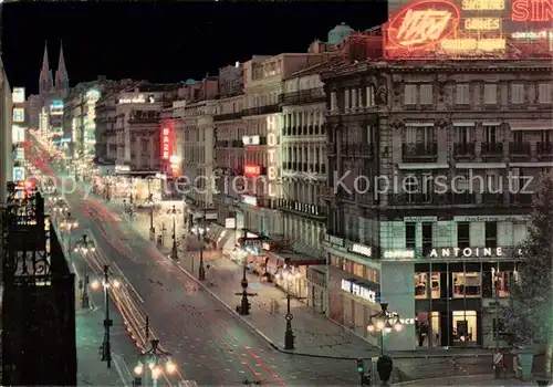 AK / Ansichtskarte Marseille_13 La Canebiere la nuit demeure petllante de lumiere et d animation 