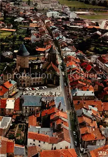 AK / Ansichtskarte Bourganeuf Vue du ciel Au centre la place de lHotel de Ville leglise St Jean XII La Tour Lastic et la grosse Tour Zizim Bourganeuf