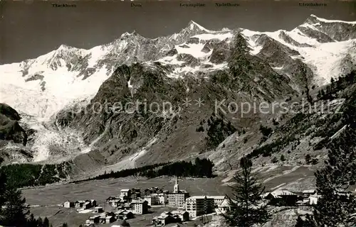 AK / Ansichtskarte Saas Fee_VS Feegletscher und Hohbalengletscher 