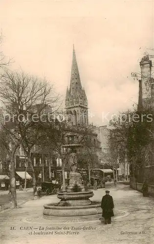 AK / Ansichtskarte Caen_14 La fontaine des Trois Graces et boulevard Saint Pierre 