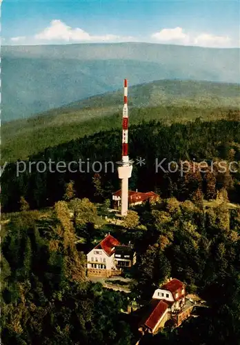 AK / Ansichtskarte 73827259 Koenigstuhl_Heidelberg mit Bergbahnstation und Hotel Restaurant Koenigstuhl und Fernsehturm Koenigstuhl_Heidelberg