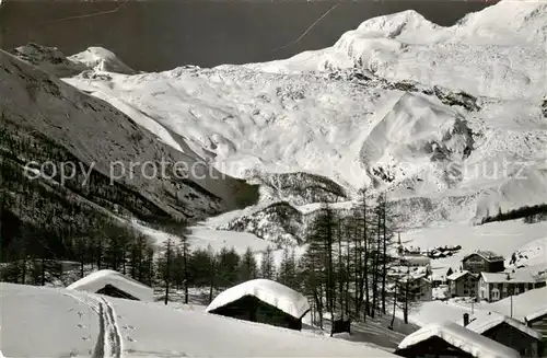 AK / Ansichtskarte Saas Fee_VS Panorama Wintersportort Allalinhorn Alphuebel Feegletscher Walliser Alpen 