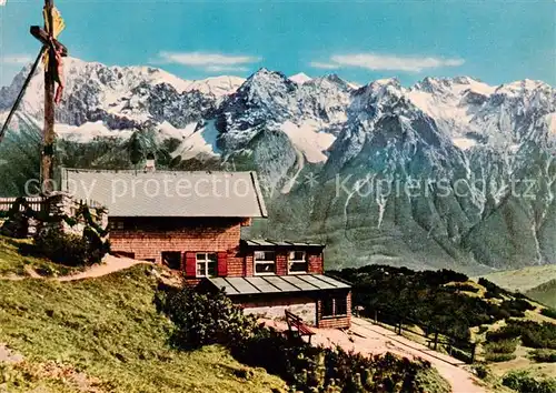 AK / Ansichtskarte 73828637 Wankhaus_1780m_Garmisch-Partenkirchen mit Karwendel 