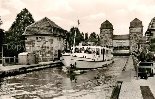 AK / Ansichtskarte 73828840 Minden__Westfalen_Weser Schachtschleuse zwischen Mittelandkanal und Weser 