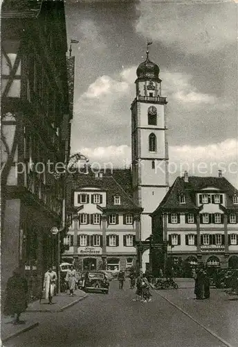 AK / Ansichtskarte 73829007 Bad_Mergentheim Marktplatz mit Stadtkirche Bad_Mergentheim