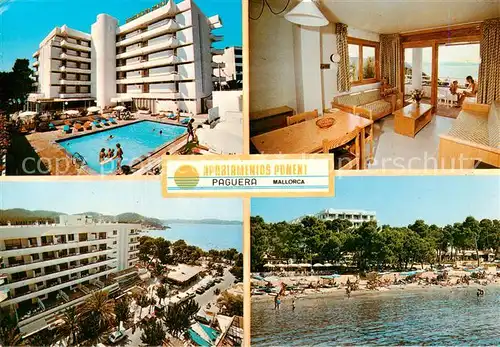 AK / Ansichtskarte 73829173 Paguera_Mallorca_Islas_Baleares_ES Apartamentos Ponent Pool Panorama Strand 