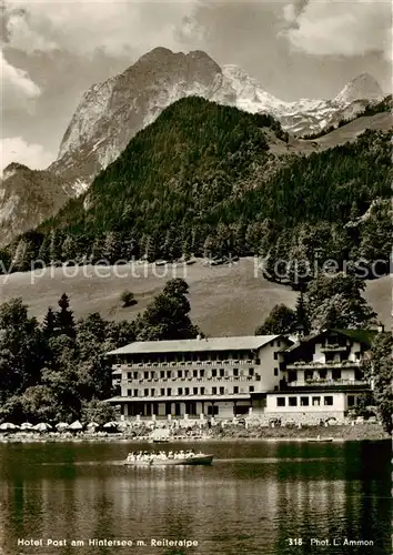 AK / Ansichtskarte 73829272 Hintersee_Berchtesgaden Hotel Post am Hintersee mit Reiteralpe Hintersee Berchtesgaden