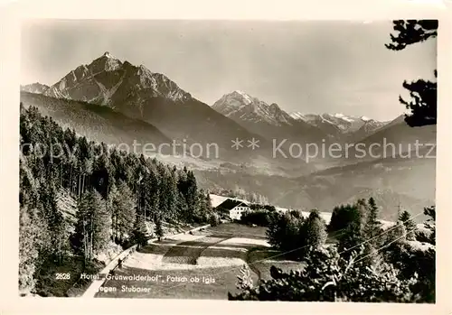 AK / Ansichtskarte 73829344 Patsch_Igls_Tirol_AT Hotel Gruenwalderhof mit Staubaier Alpen 