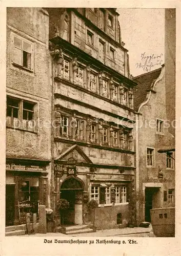 AK / Ansichtskarte 73829376 Rothenburg__Tauber Weinrestaurant und Cafe Baumeisterhaus 