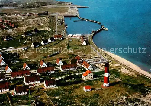 AK / Ansichtskarte 73829462 Hoernum_Sylt Hafen und Leuchtturm Fliegeraufnahme Hoernum Sylt