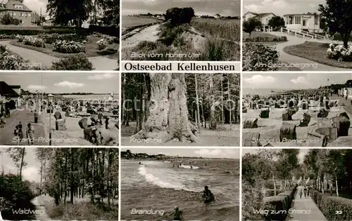 AK / Ansichtskarte Kellenhusen_Ostseebad Anlagen Hohes Ufer Deichuebergang Strand Promenade Kroneiche Waldweg Brandung Strandweg Kellenhusen_Ostseebad