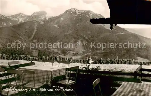 AK / Ansichtskarte Elbach_Miesbach Schwarzenberg Alm Blick von der Terrasse Elbach Miesbach