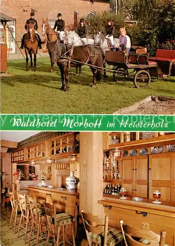 AK / Ansichtskarte 73829691 Petershagen_Weser Waldhotel Morhoff im Heisterholz Bar Gaststube Pferdekutsche Petershagen Weser