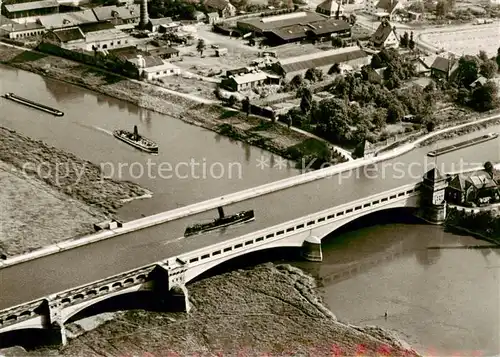 AK / Ansichtskarte 73829731 Minden__Westfalen_Weser ueberfuehrung des Mittellandkanals ueber die Weser 