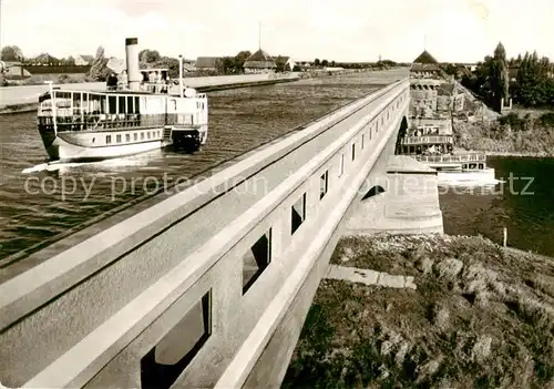 AK / Ansichtskarte 73829735 Minden__Westfalen_Weser ueberfuehrung des Mittellandkanals ueber die Weser 