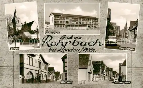 AK / Ansichtskarte 73830272 Landau__Pfalz Kirche Volksschule Hauptstrasse Rathaus Hintergasse 