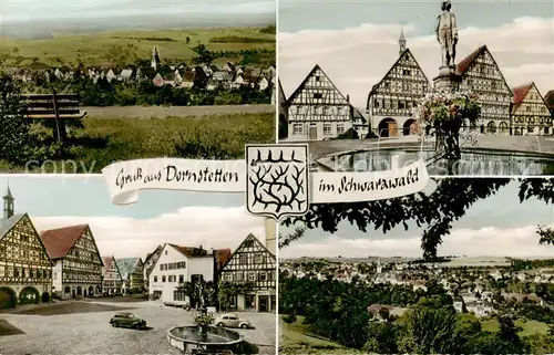 AK / Ansichtskarte 73830294 Dornstetten_Wuerttemberg Panorama Marktplatz Brunnen Fachwerkhaeuser Dornstetten_Wuerttemberg