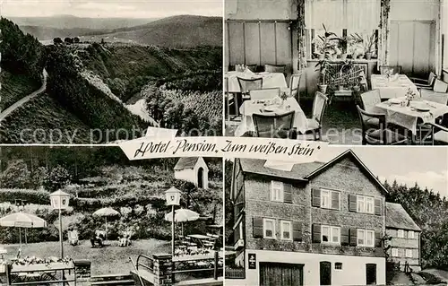 AK / Ansichtskarte 73830316 Katzenbach_Sieg Hotel Pension Zum weissen Stein Gaststube Panorama Katzenbach Sieg