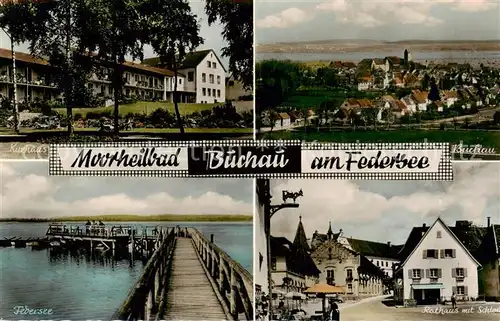 AK / Ansichtskarte 73830348 Buchau__Federsee_Bad Kurhaus Panorama Federsee Rathaus mit Schloss 