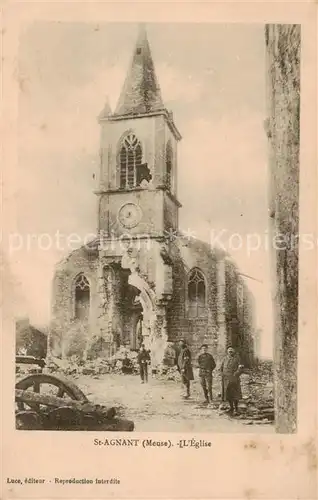 AK / Ansichtskarte  St_Agnant_sous_les_Côtes_55_Meuse Eglise detruite 