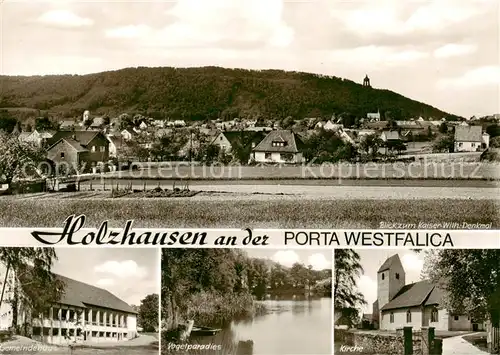 AK / Ansichtskarte 73830880 Holzhausen_Porta_Westfalica Panorama Gemeindehaus Vogelparadies Kirche Holzhausen_Porta