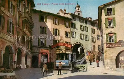 AK / Ansichtskarte Lugano_Lago_di_Lugano_TI Piazza della funicolare 