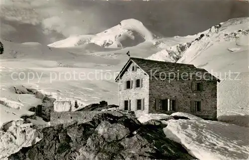 AK / Ansichtskarte Saas Fee_VS Bergasthaus Langefluh mit Allalinhorn und Feegletscher 