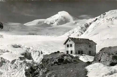 AK / Ansichtskarte Saas Fee_VS Bergasthaus Langefluh mit Allalinhorn und Feegletscher 