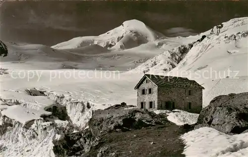 AK / Ansichtskarte Saas Fee_VS Bergasthaus Langefluh mit Allalinhorn und Feegletscher 