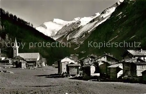 AK / Ansichtskarte Saas Almagell_VS mit Seewenhorn und Rothorn 