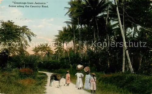 AK / Ansichtskarte 73831581 Jamaica__Caribic Scene along the Country Road 