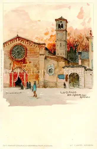 AK / Ansichtskarte  Lugano_Lago_di_Lugano_TI Sta Maria degli Angioli Kuenstlerkarte 