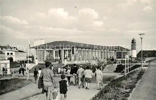 AK / Ansichtskarte 73831774 Buesum_Nordseebad Liegehalle und Leuchtturm Buesum_Nordseebad