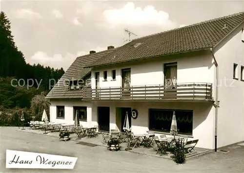 AK / Ansichtskarte 73832046 Niedermarsberg Cafe Restaurant Pension Haus Wegener Niedermarsberg