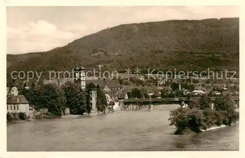 AK / Ansichtskarte Bad_Saeckingen Blick ueber den Hochrhein zur Stadt Bad_Saeckingen